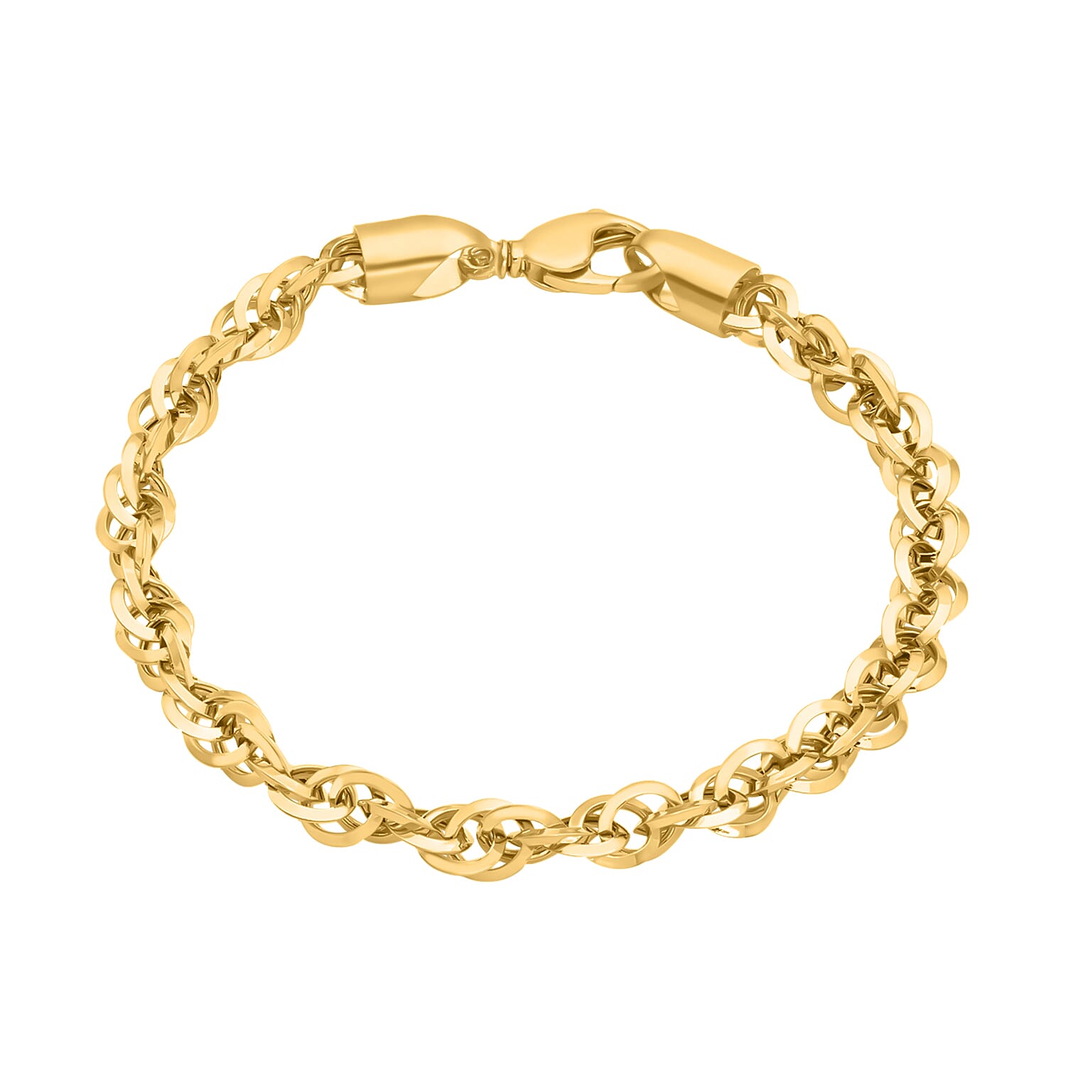9K Yellow Gold Diamond Cut Prince Of Wales Chain Bracelet 7 Inch 5 grams 6093022 0