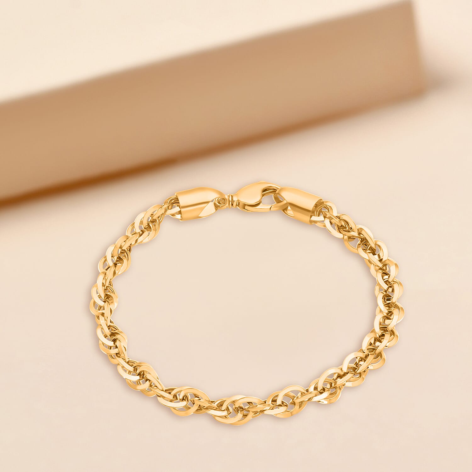 9K Yellow Gold Diamond Cut Prince Of Wales Chain Bracelet 7 Inch 5 grams 6093022 2