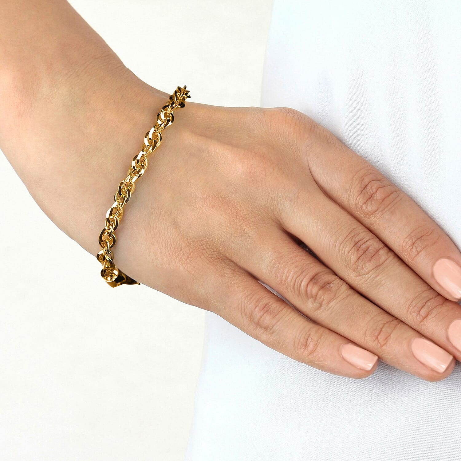 9K Yellow Gold Diamond Cut Prince Of Wales Chain Bracelet 7 Inch 5 grams 6093022 3