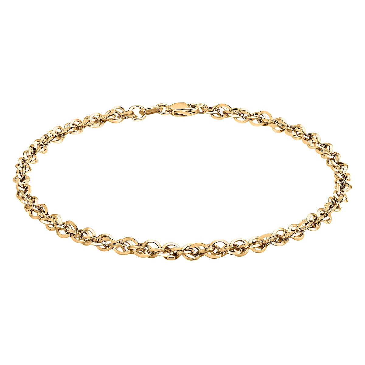 9K Yellow Gold Diamond Cut Prince of Wales Bracelet 7.5 Inch 8894677 0