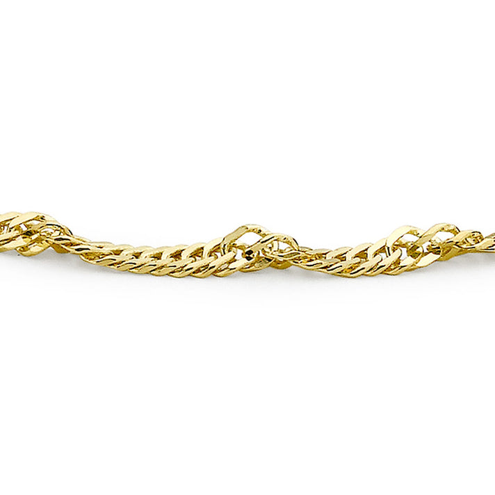 9K Yellow Gold Diamond Cut Twist Curb Bracelet 7 Inch 7193109 2