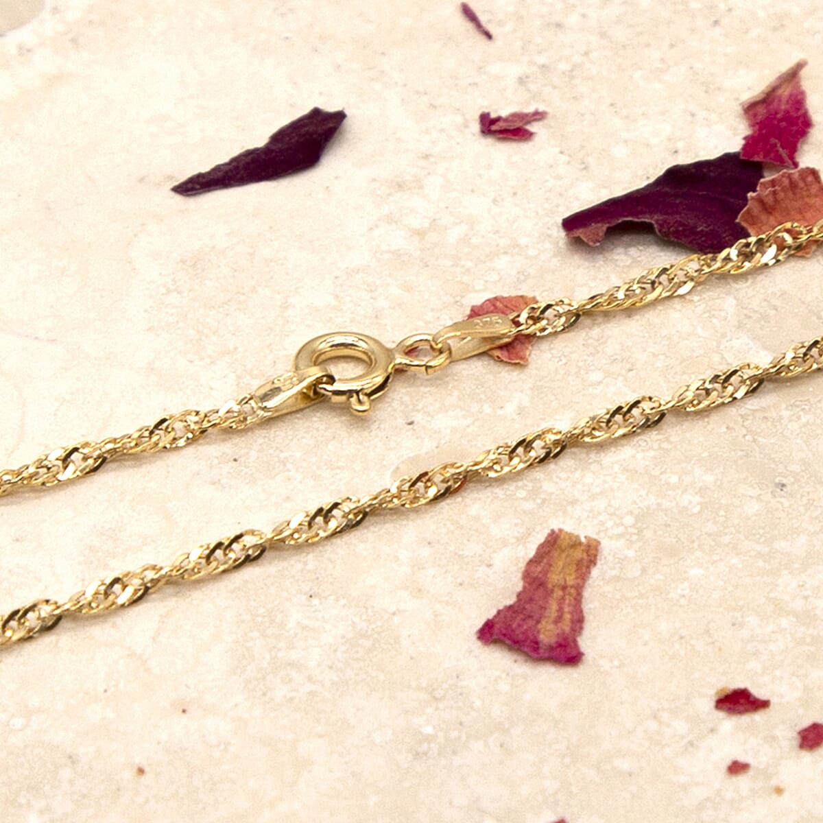 9K Yellow Gold Diamond Cut Twist Curb Chain 16 Inch 0.98 grams 7488706 9