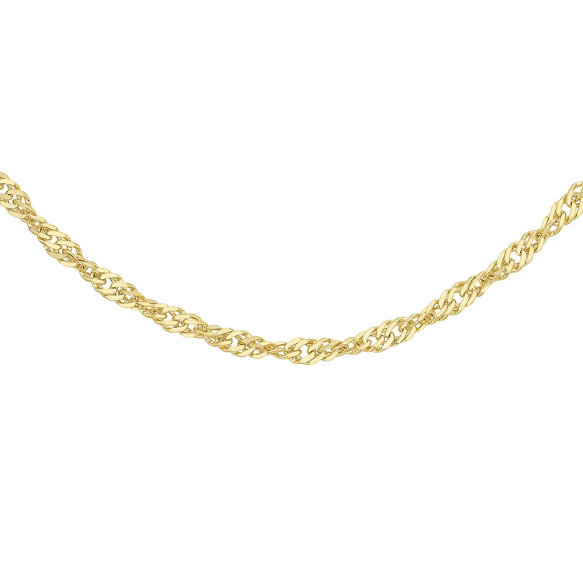 9K Yellow Gold Diamond Cut Twist Curb Chain 16 Inch 7190370 0
