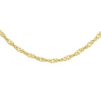 9K Yellow Gold Diamond Cut Twist Curb Chain 16 Inch