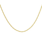 9K Yellow Gold Diamond Cut Twist Curb Chain 16 Inch