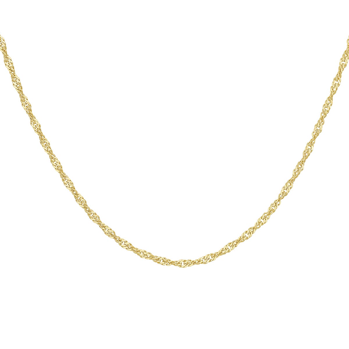 9K Yellow Gold Diamond Cut Twist Curb Chain 16 Inch 7190370 3