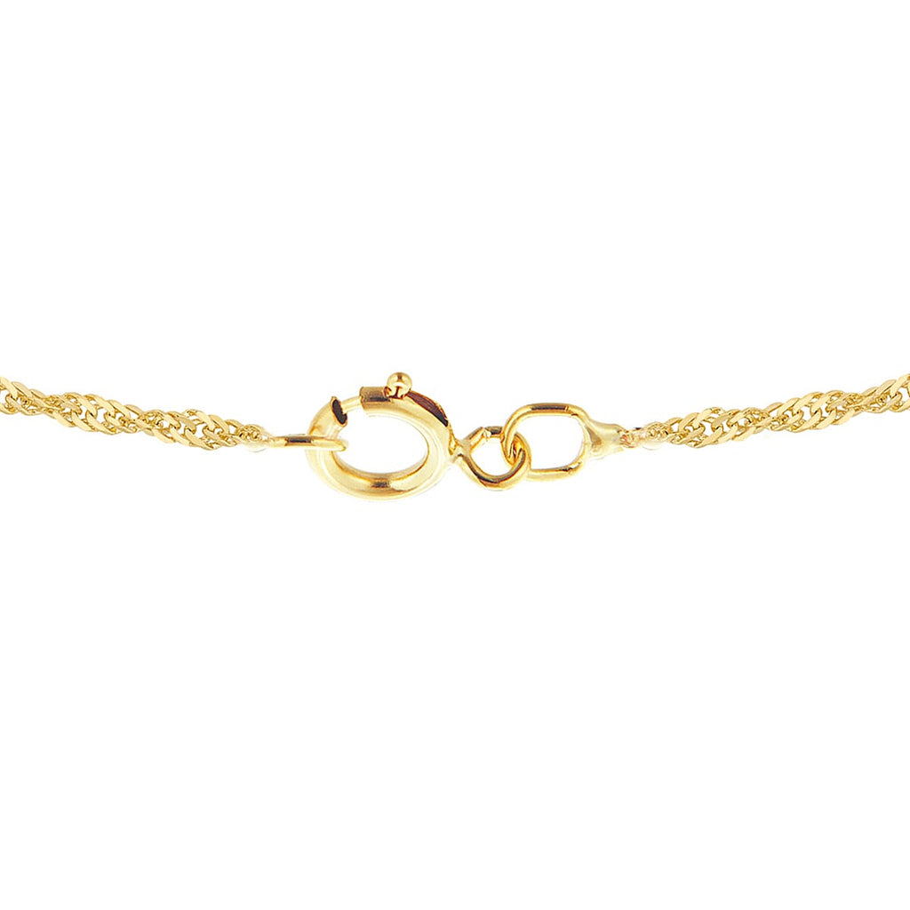 9K Yellow Gold Diamond Cut Twist Curb Chain 16 Inch