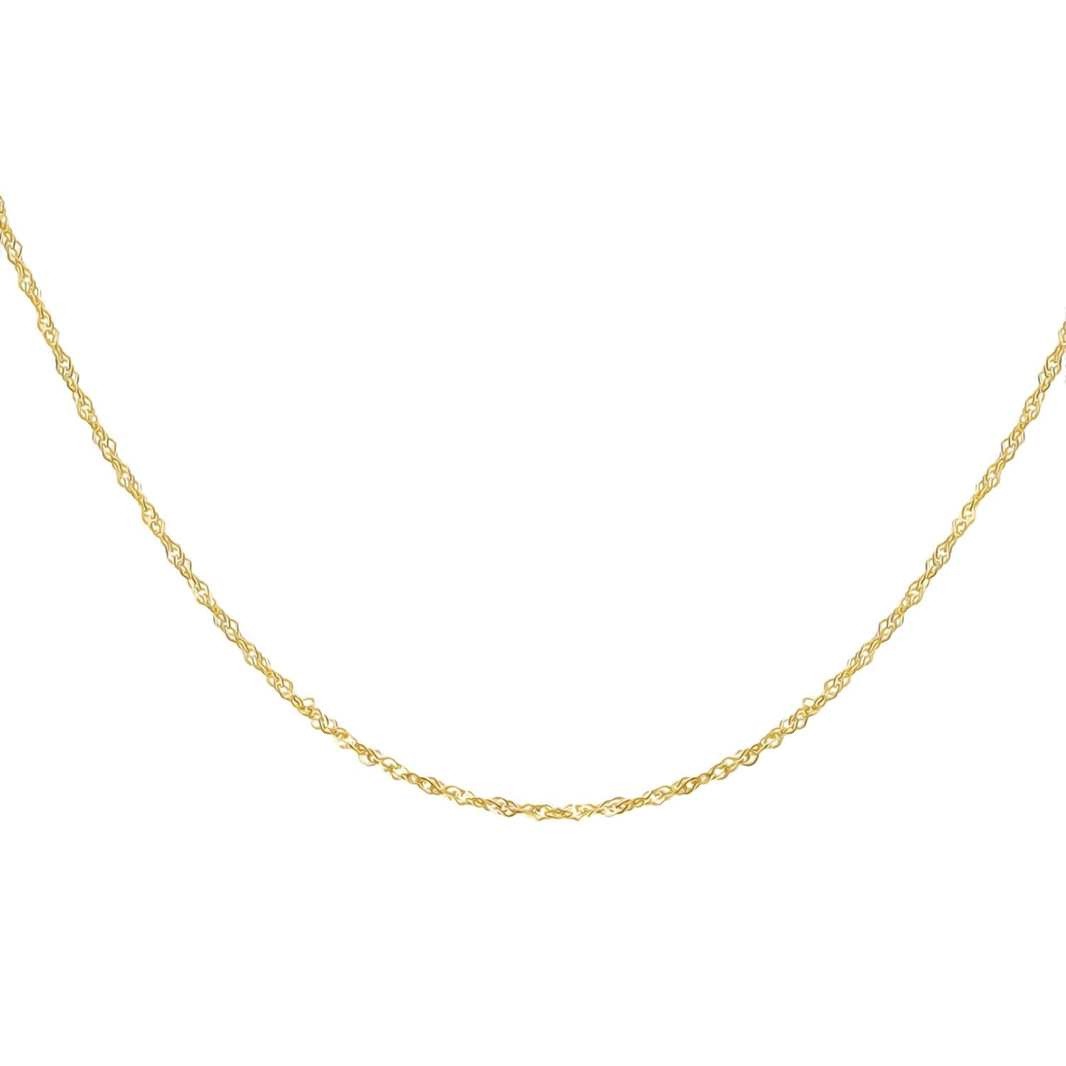 9K Yellow Gold Diamond Cut Twist Curb Chain 20 Inch 1.2 grams 6093083 1