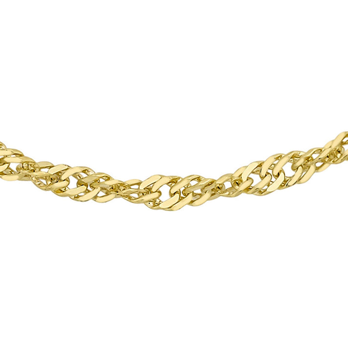9K Yellow Gold Diamond Cut Twist Curb Chain 22 Inch 7190336 1