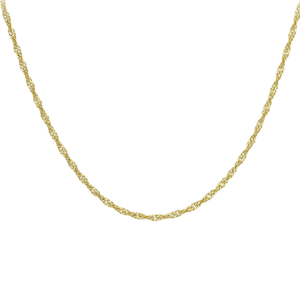 9K Yellow Gold Diamond Cut Twist Curb Chain 22 Inch 7190336 2