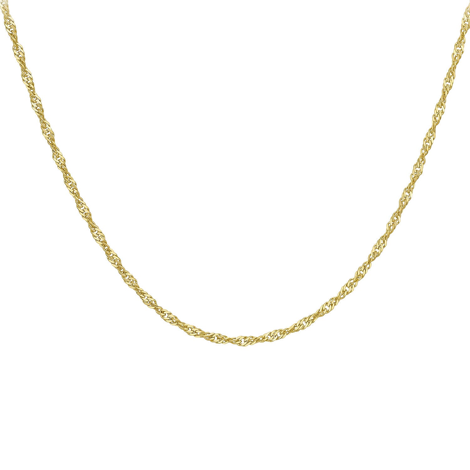 9K Yellow Gold Diamond Cut Twist Curb Chain 22 Inch 7190336 2