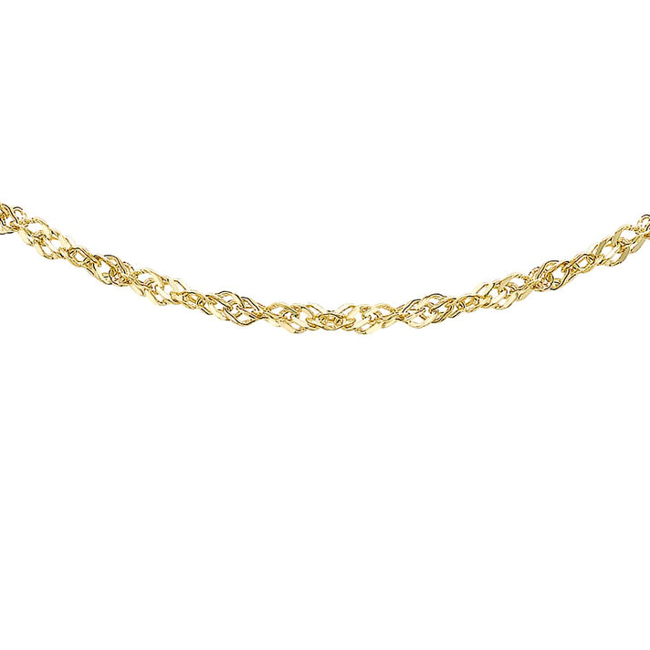9K Yellow Gold Diamond Cut Twist Curb Chain 24 Inch 1.4 grams 6093099 1