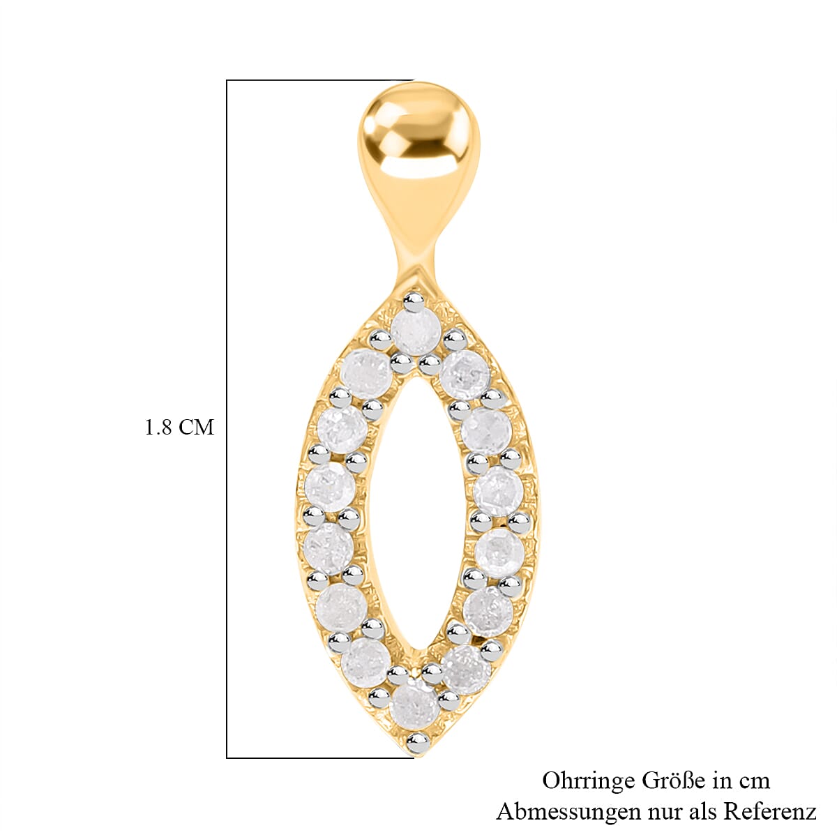 9K Yellow Gold Diamond Earrings 7620491 2
