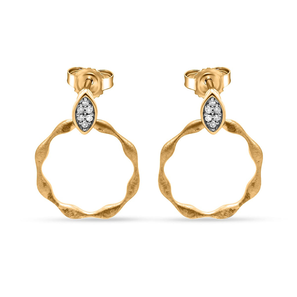 9K Yellow Gold Diamond (G-H) Earrings
