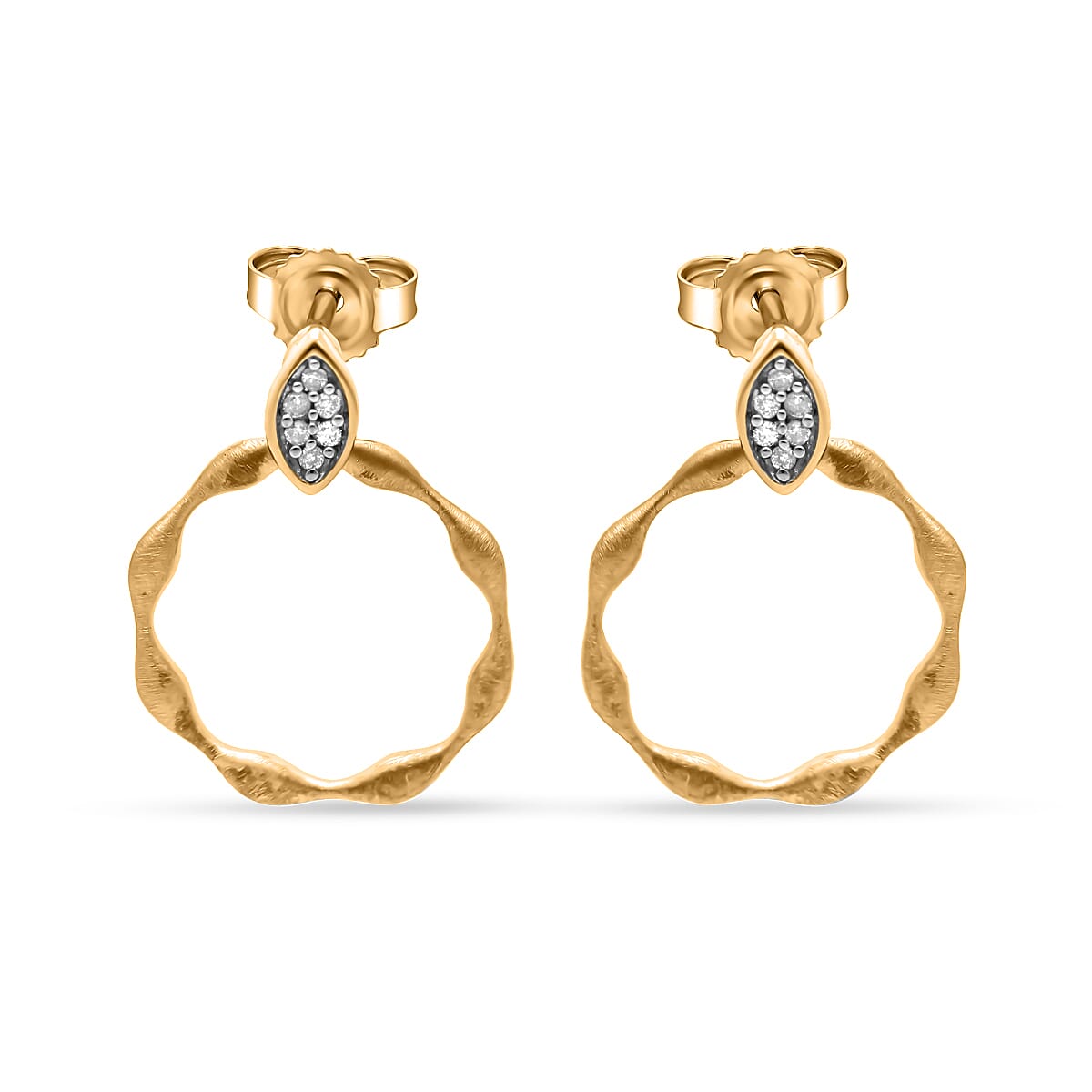 9K Yellow Gold Diamond (G-H) Earrings 7629574 0