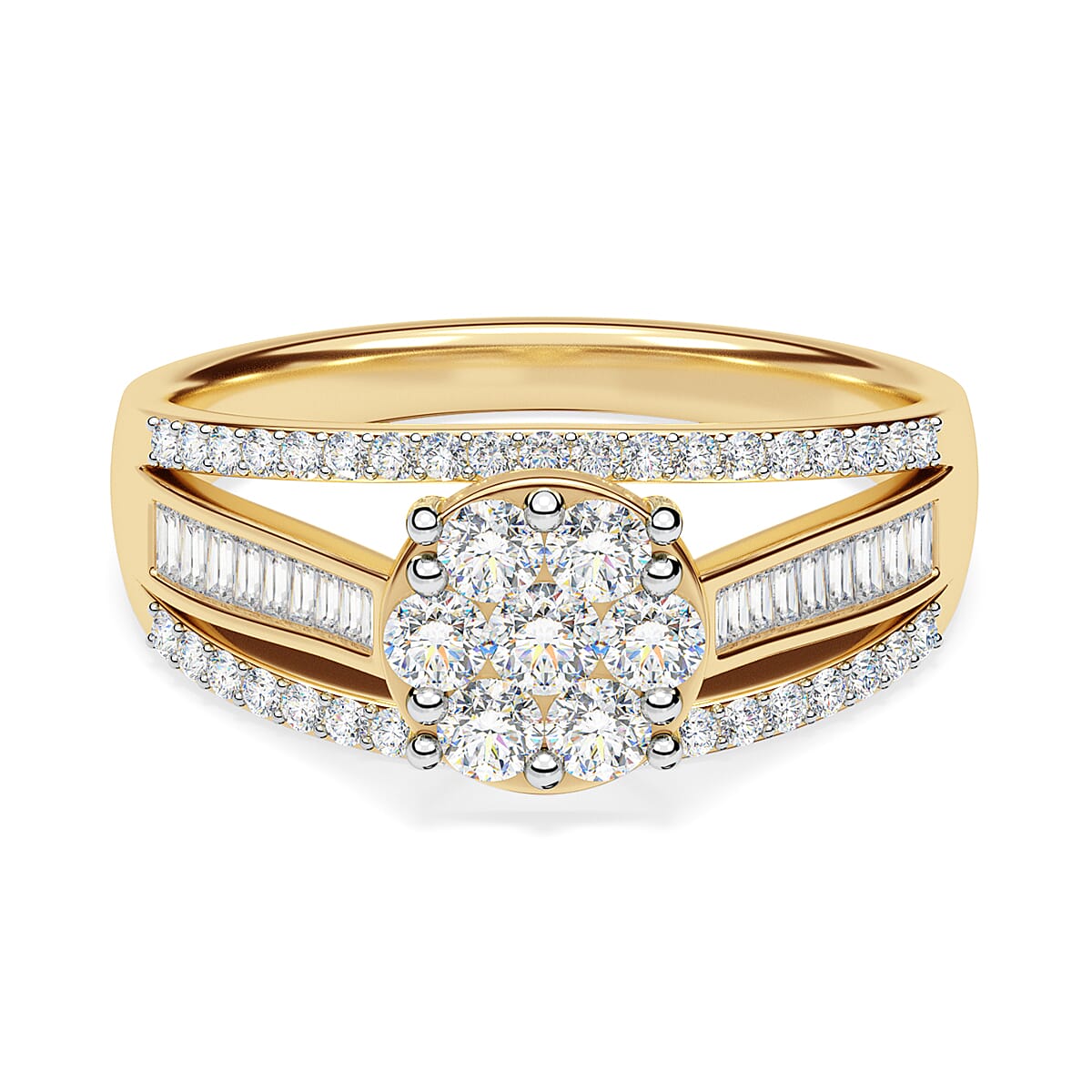 9K Yellow Gold Diamond (G-H) Pressure Set Ring 1.00 Ct 7806763 0
