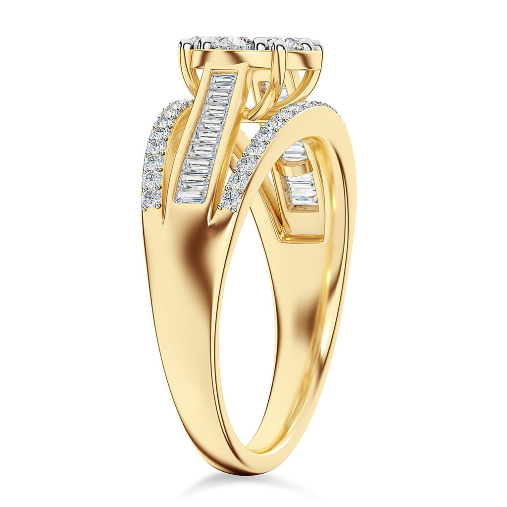 One to Own - D'Joy 9K Yellow Gold Diamond Pressure Set Ring 1.00 Ct.