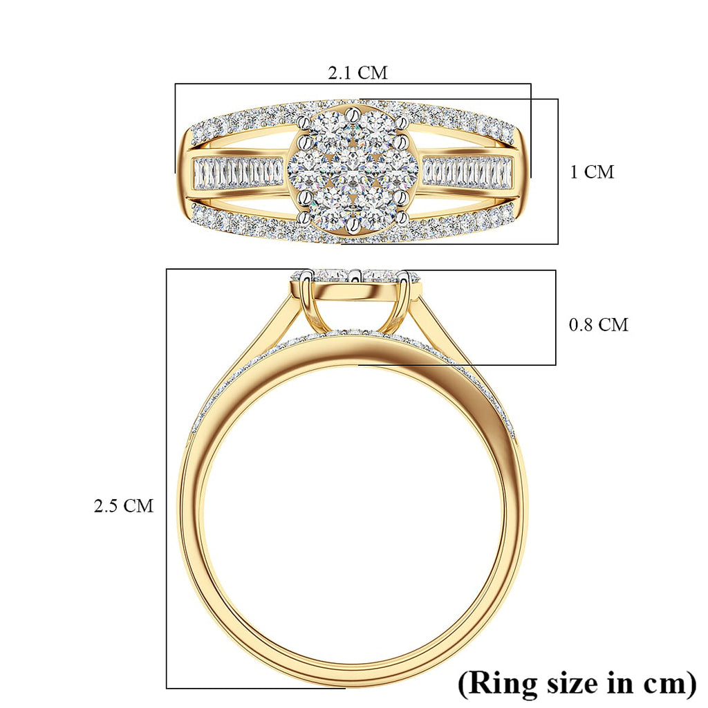 One to Own - D'Joy 9K Yellow Gold Diamond Pressure Set Ring 1.00 Ct.