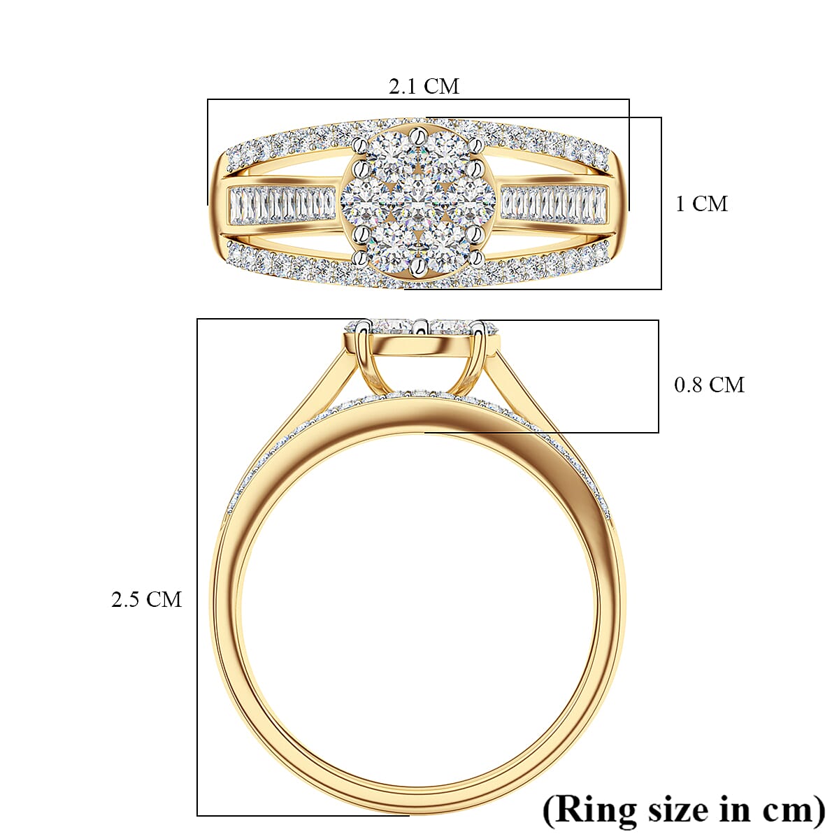 9K Yellow Gold Diamond (G-H) Pressure Set Ring 1.00 Ct 7806763 6