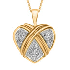 Vicenza Collection - 9K Yellow Gold Diamond Heart Pendant
