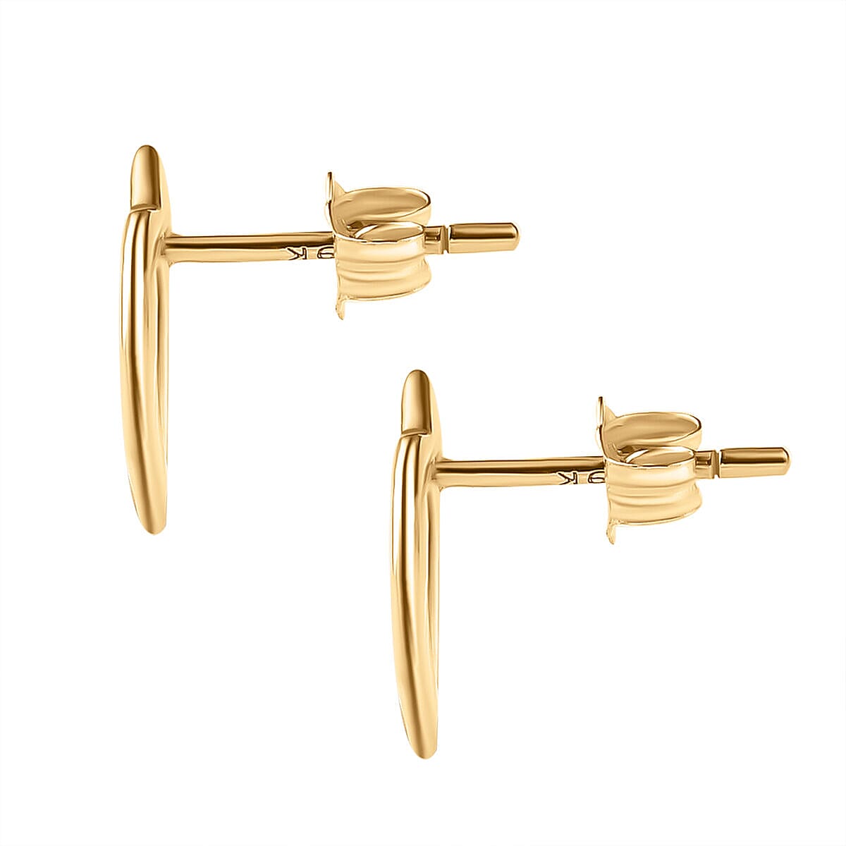 9K Yellow Gold Diamond Heart Push Post Earrings 7364240 4