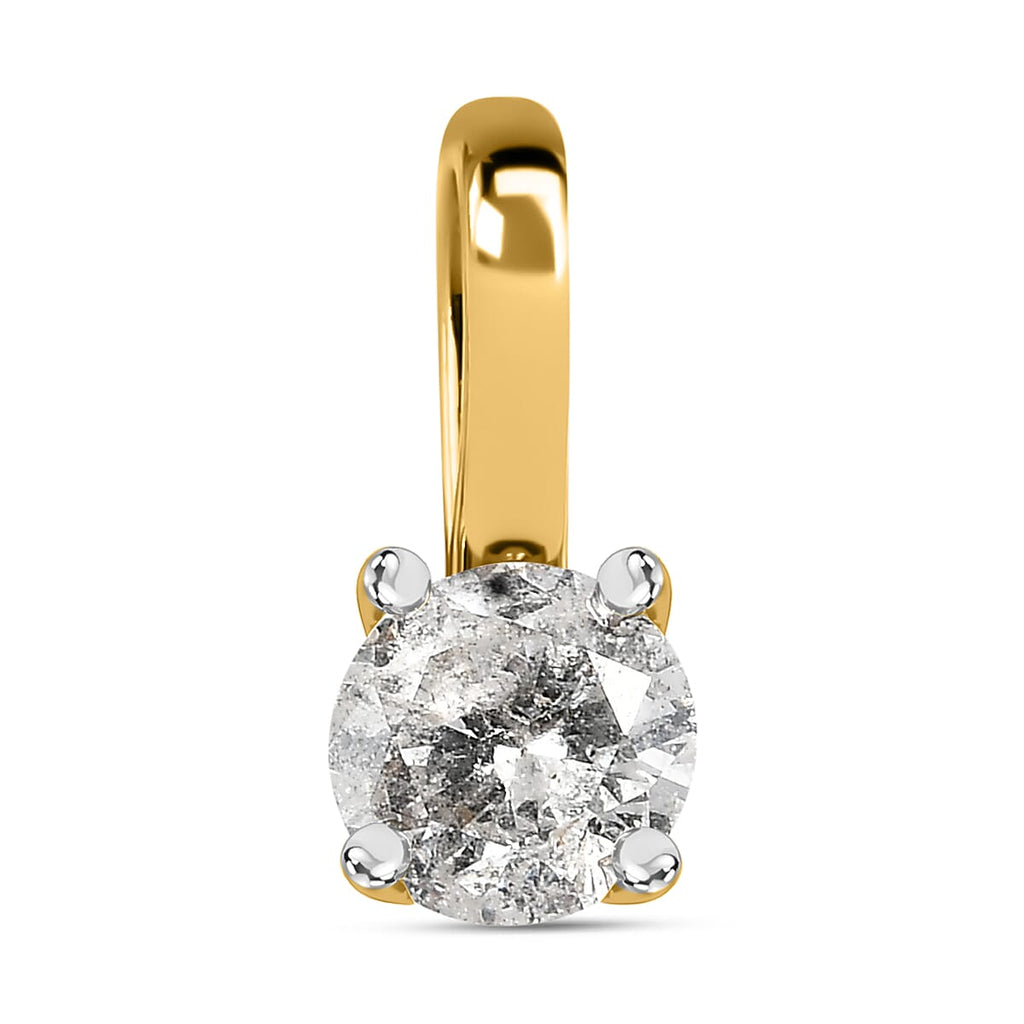 9K Yellow Gold Diamond (G-H) Solitaire Pendant 0.22 Ct