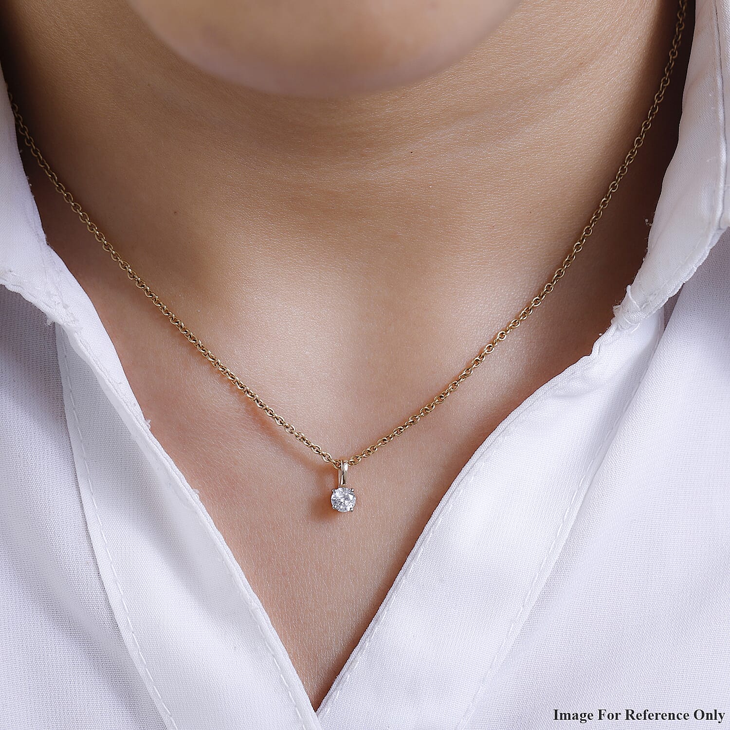 Diamond (G-H) Solitaire Pendant in 9K Yellow Gold 7515770 2