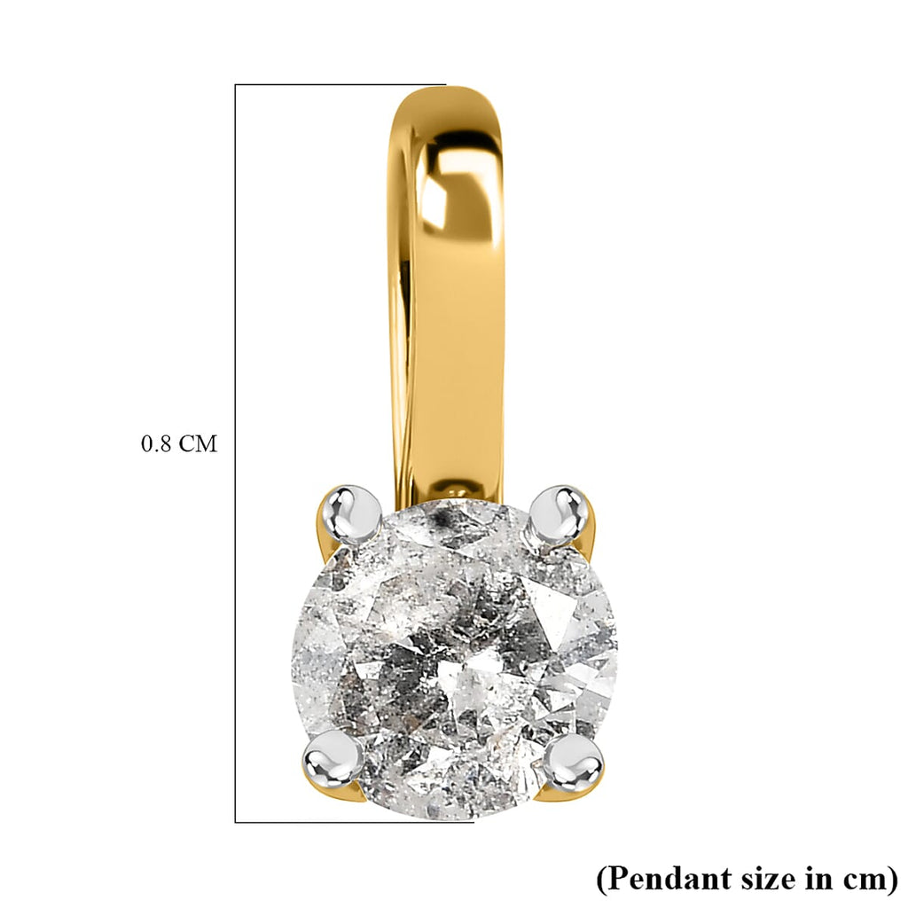 9K Yellow Gold Diamond (G-H) Solitaire Pendant 0.22 Ct