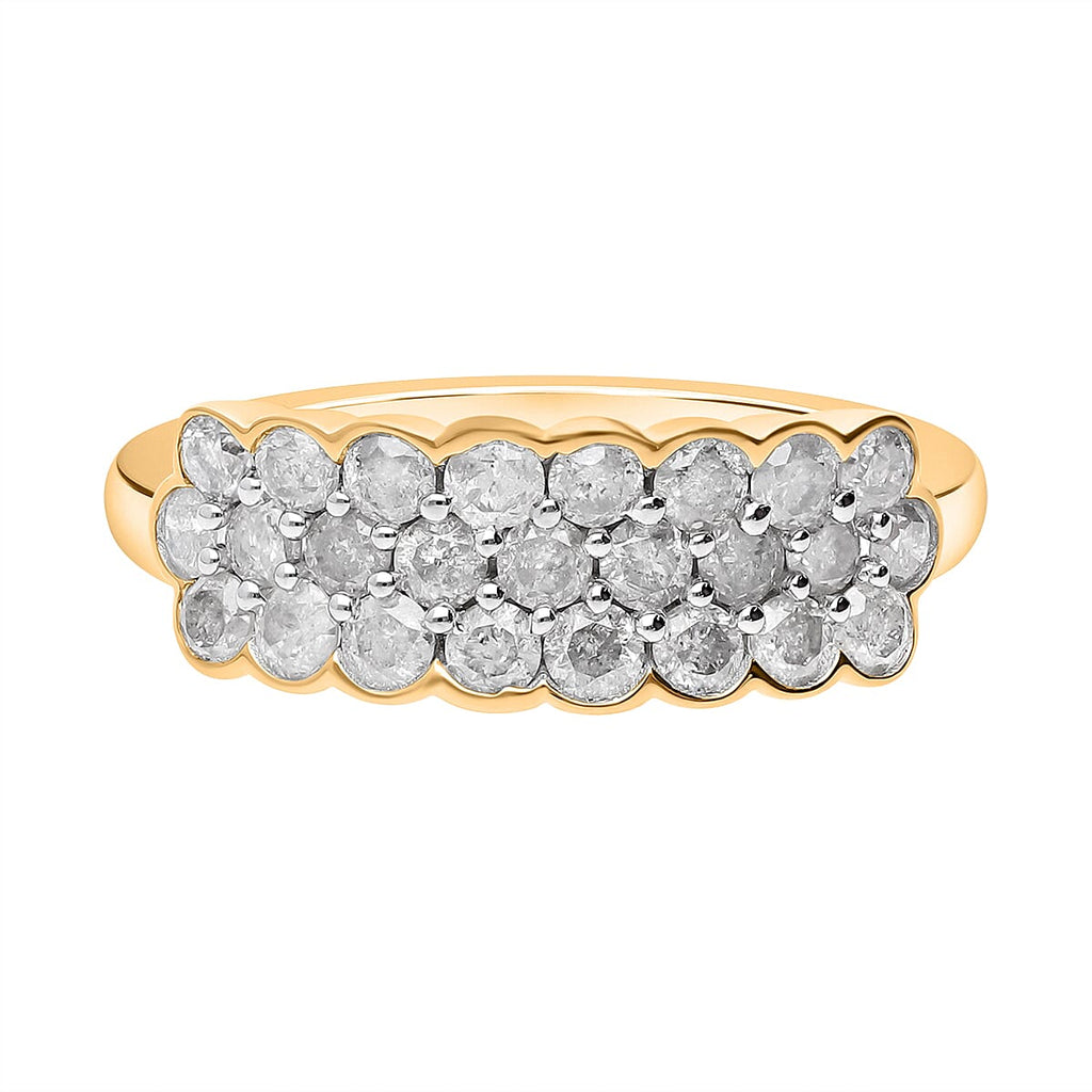 9K Yellow Gold Diamond Ring 1.00 Ct