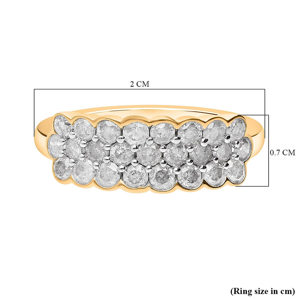 9K Yellow Gold Diamond Ring 1.00 Ct