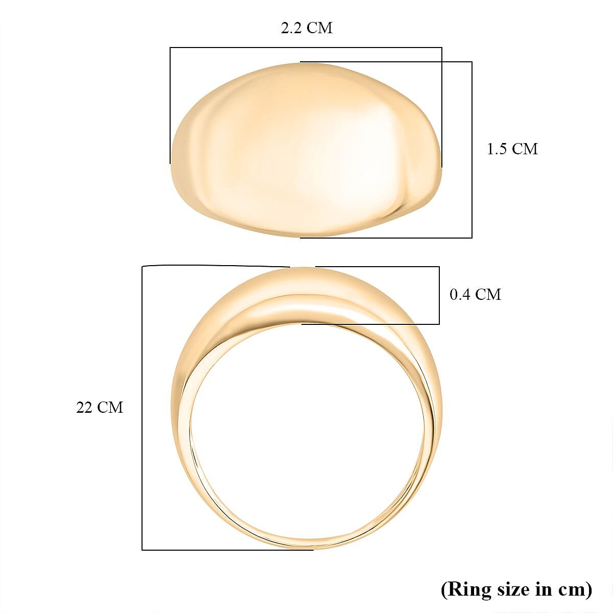 Royal Bali Collection - 9K Yellow Gold Dome Ring 8084834 5