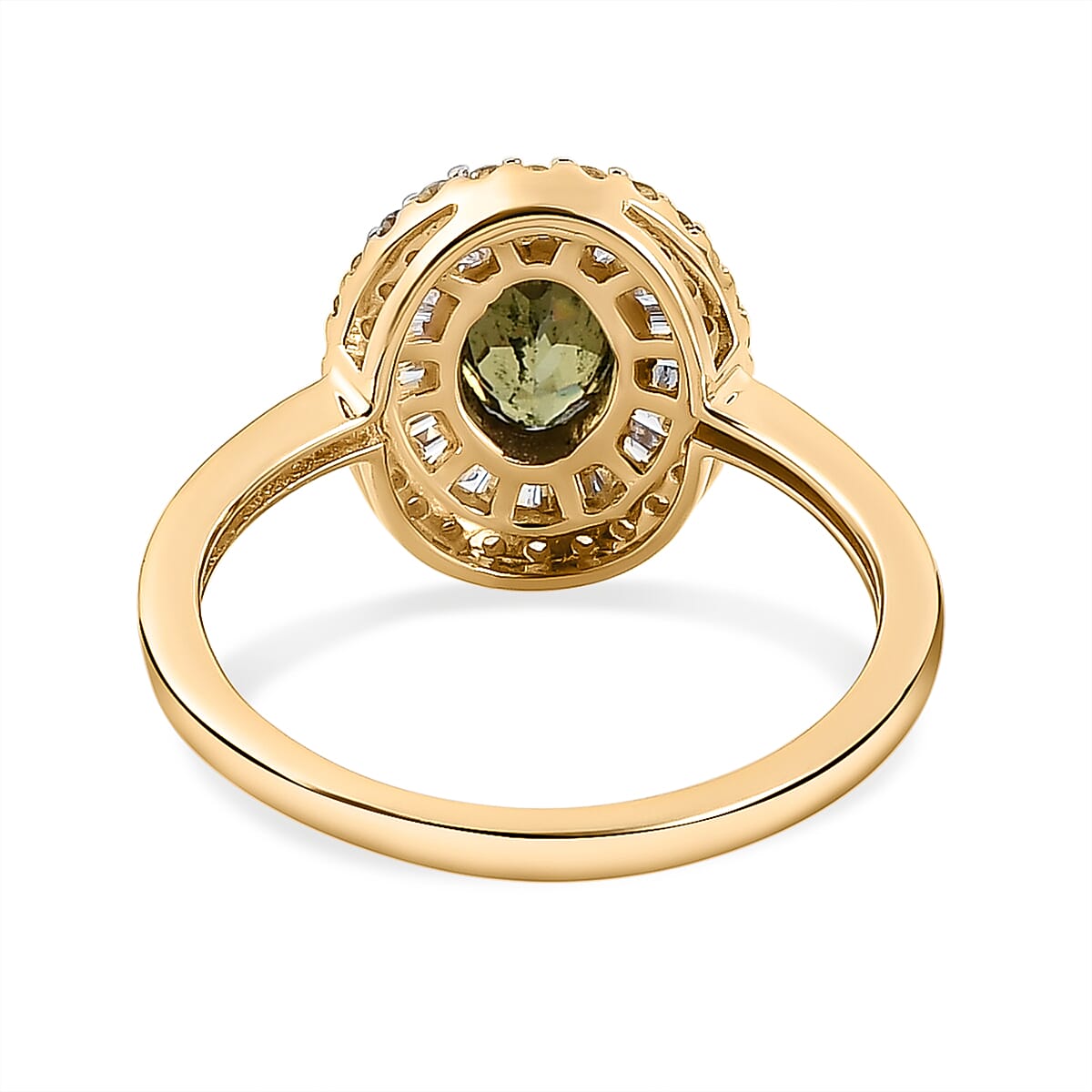 9K Yellow Gold Double Halo AA Demantoid Garnet Ring with Diamond 1.11 Ct. 8726324 4