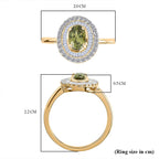 9K Yellow Gold Demantoid Garnet and Diamond Ring 1.11 Ct.