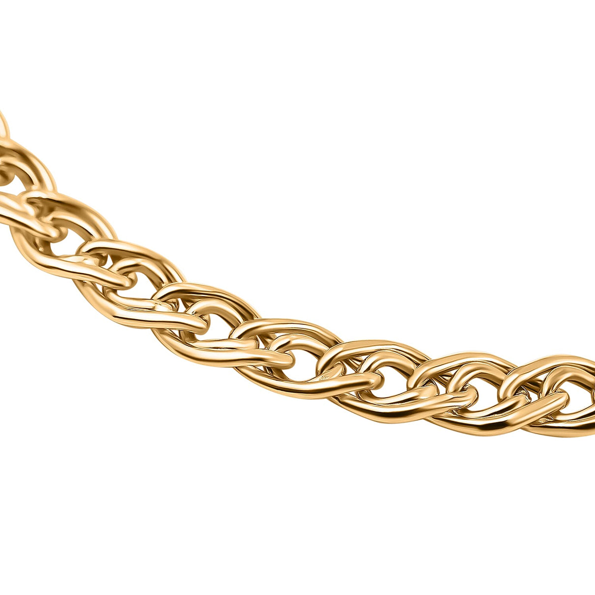 9K Yellow Gold Double Hollow Link Bracelet (Size - 7) 7762037 3