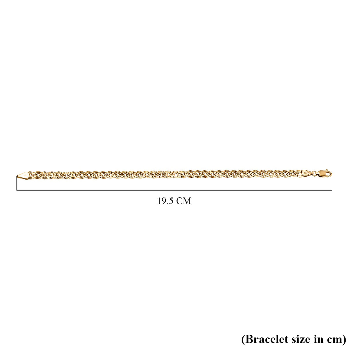 9K Yellow Gold Double Hollow Link Bracelet (Size - 7) 7762037 5