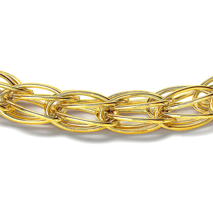 9K Yellow Gold Double Oval Link Bracelet 7.5 Inch 8894681 2