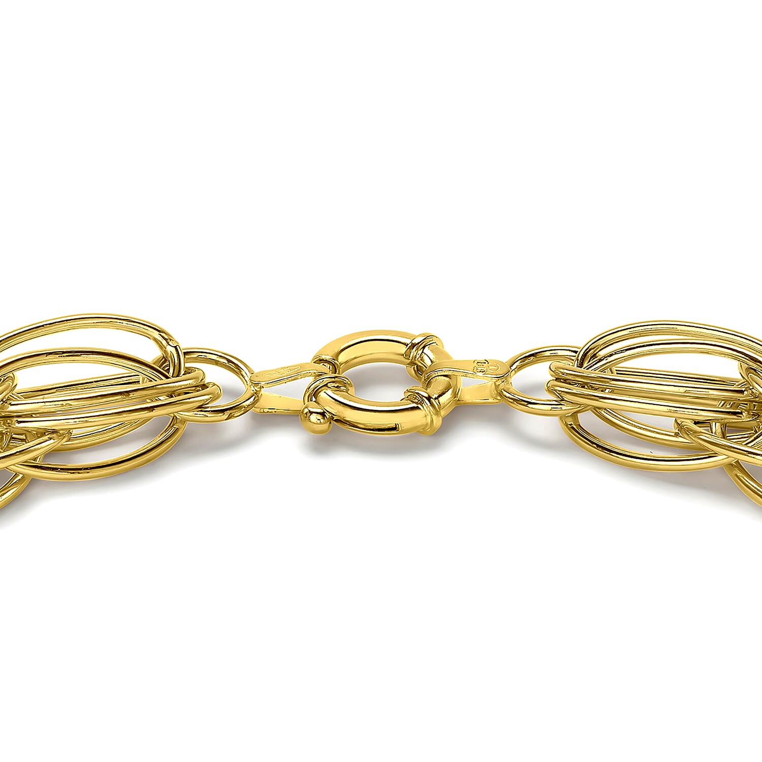 9K Yellow Gold Double Oval Link Bracelet 7.5 Inch 8894681 2