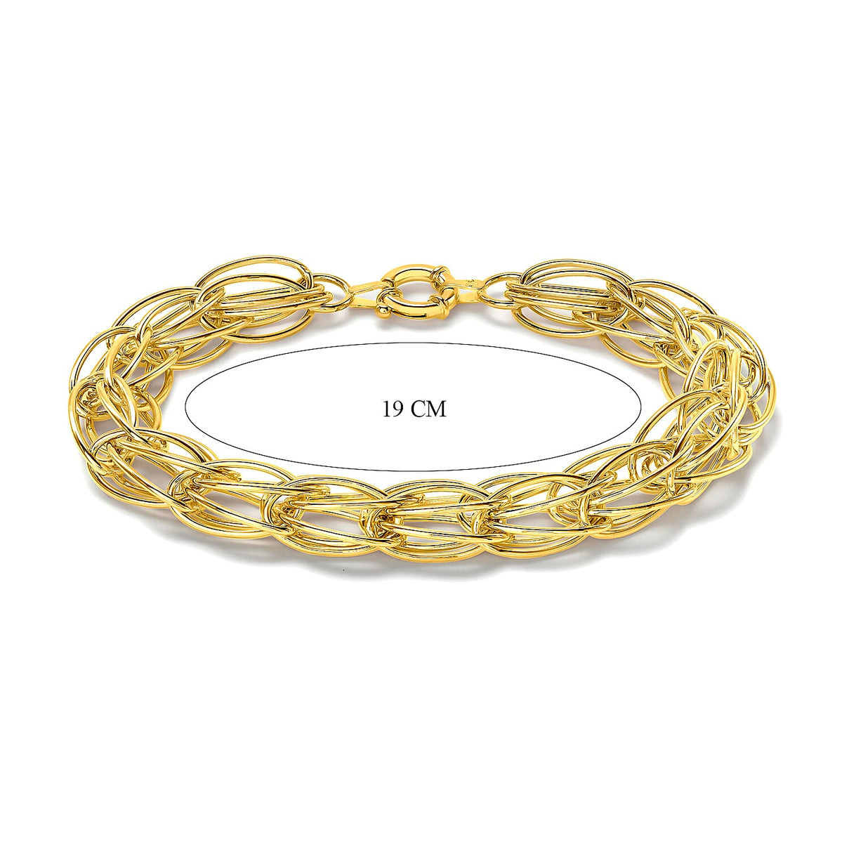 9K Yellow Gold Double Oval Link Bracelet 7.5 Inch 8894681 3