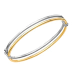 One Time Mega Buy- 9K Yellow Gold Double Square Bangle (Size - 7.5), Gold Wt. 4.70 Gms