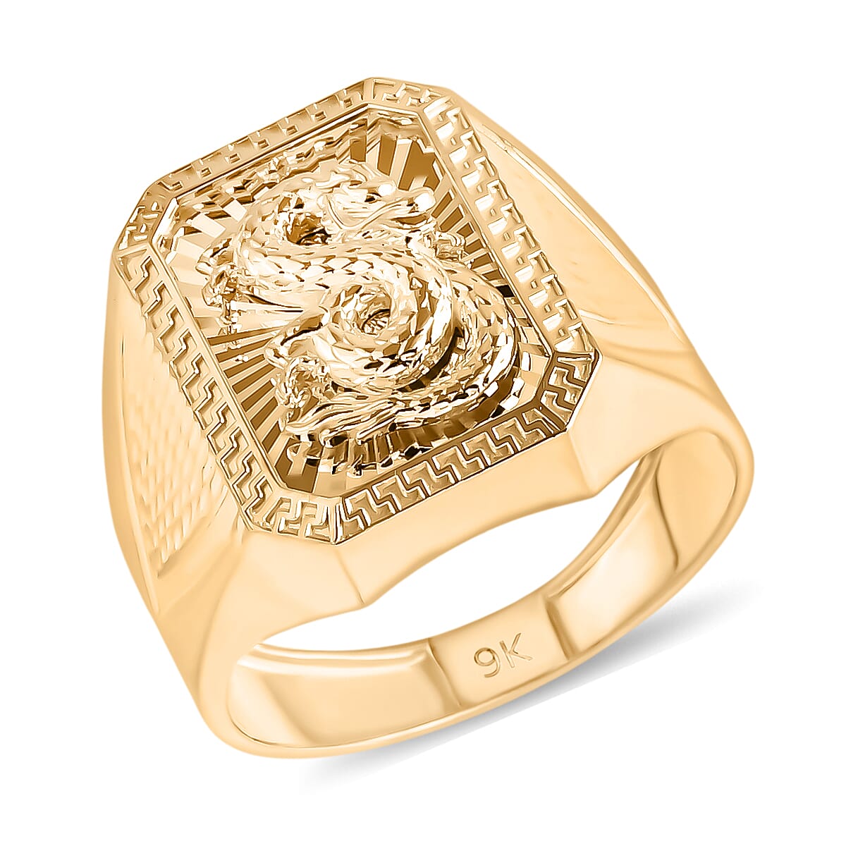 9K Yellow Gold Dragon Men's Ring V32512500 0