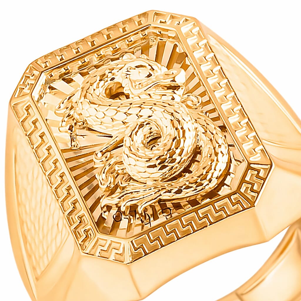 9K Yellow Gold Dragon Men's Ring V32512500 3