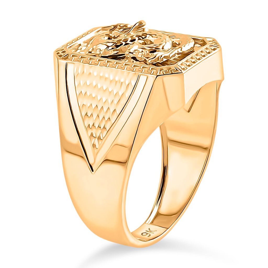 9K Yellow Gold Dragon Ring, Gold Wt. 3.90 Gms.