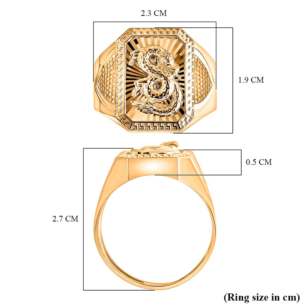 9K Yellow Gold Dragon Ring, Gold Wt. 3.90 Gms.