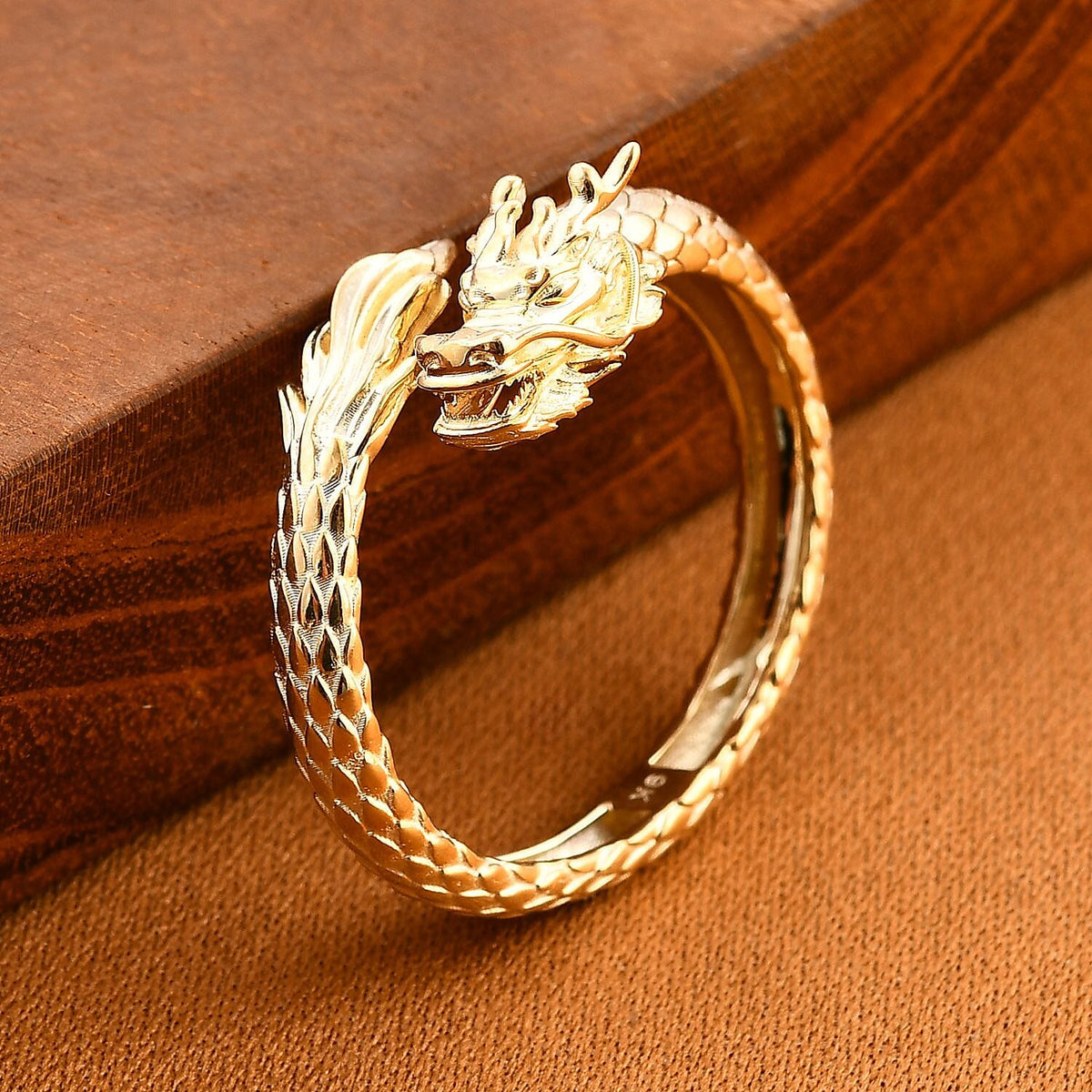 Royal Bali Collection 9K Yellow Gold Dragon Open Ring 7861011 2