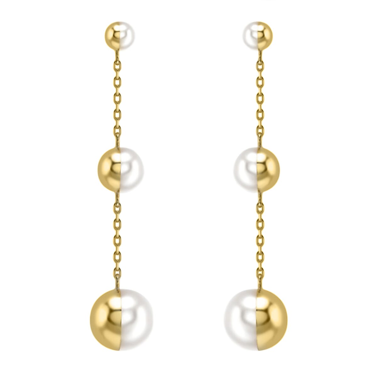 9K Yellow Gold Fresh Water Pearl Drop Earrings 7747569 0