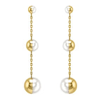 9K Yellow Gold Fresh Water Pearl Drop Earrings