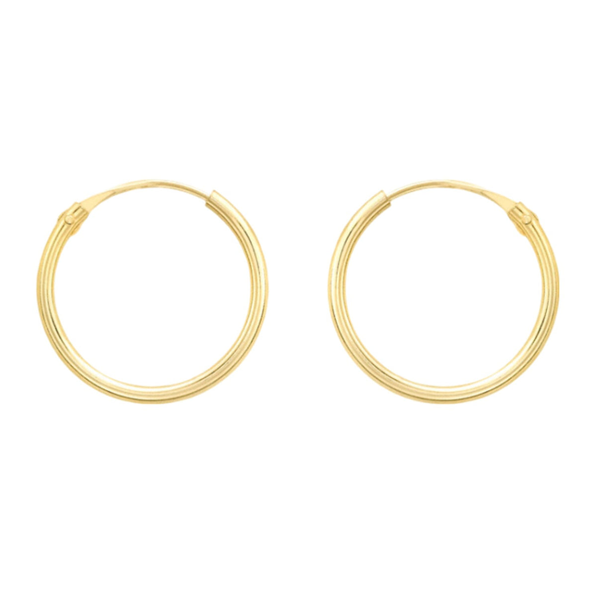 9K Gold 1.2mm Plain Sleeper 13mm Earrings 7812669 0