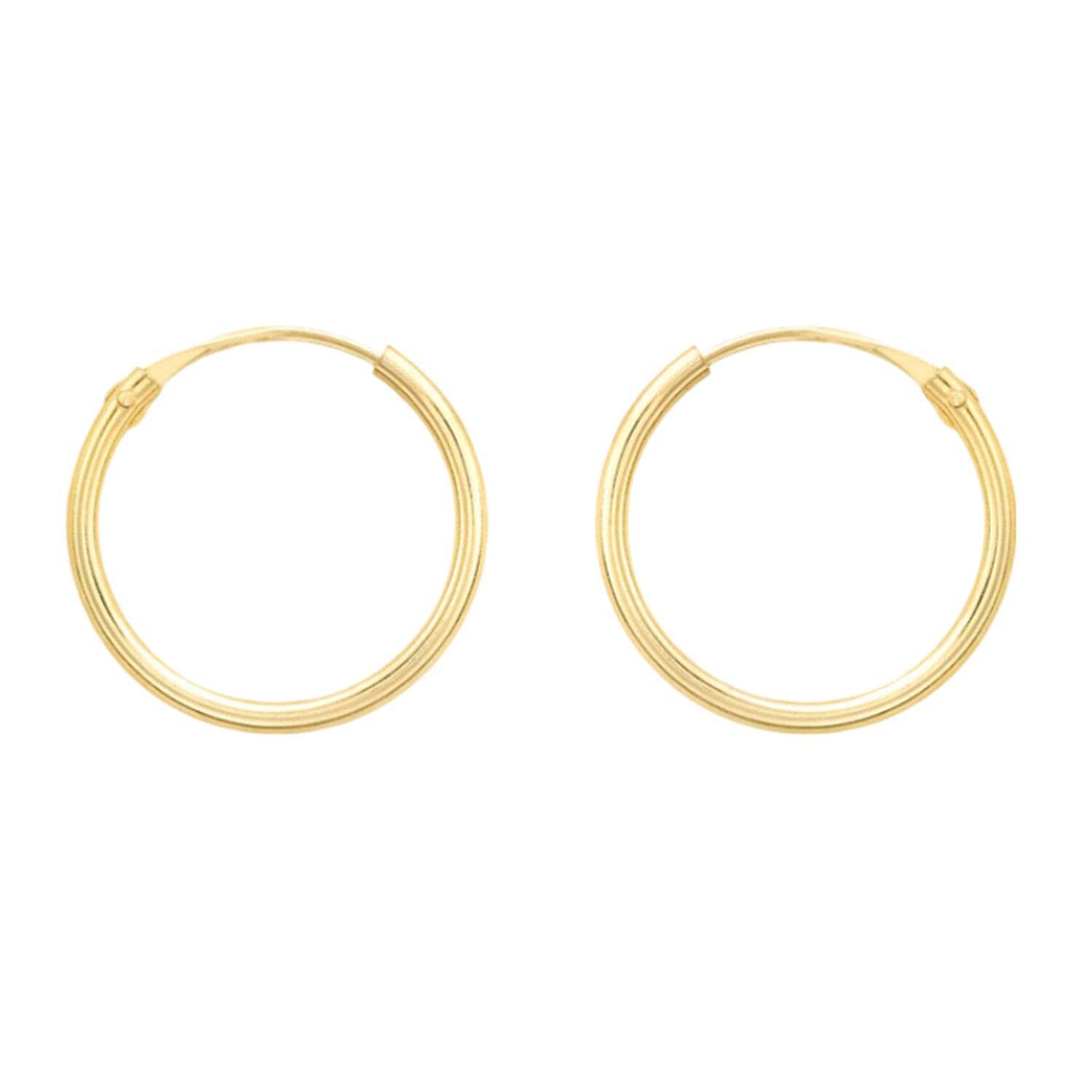 9K Gold 1.2mm Plain Sleeper 13mm Earrings 7812669 0