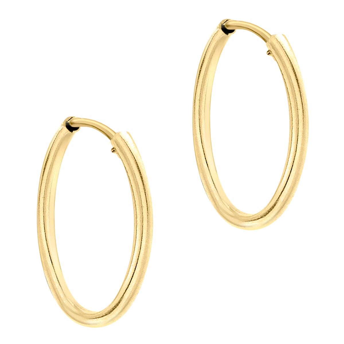 9K Gold 1.2mm Plain Sleeper 13mm Earrings 7812669 1