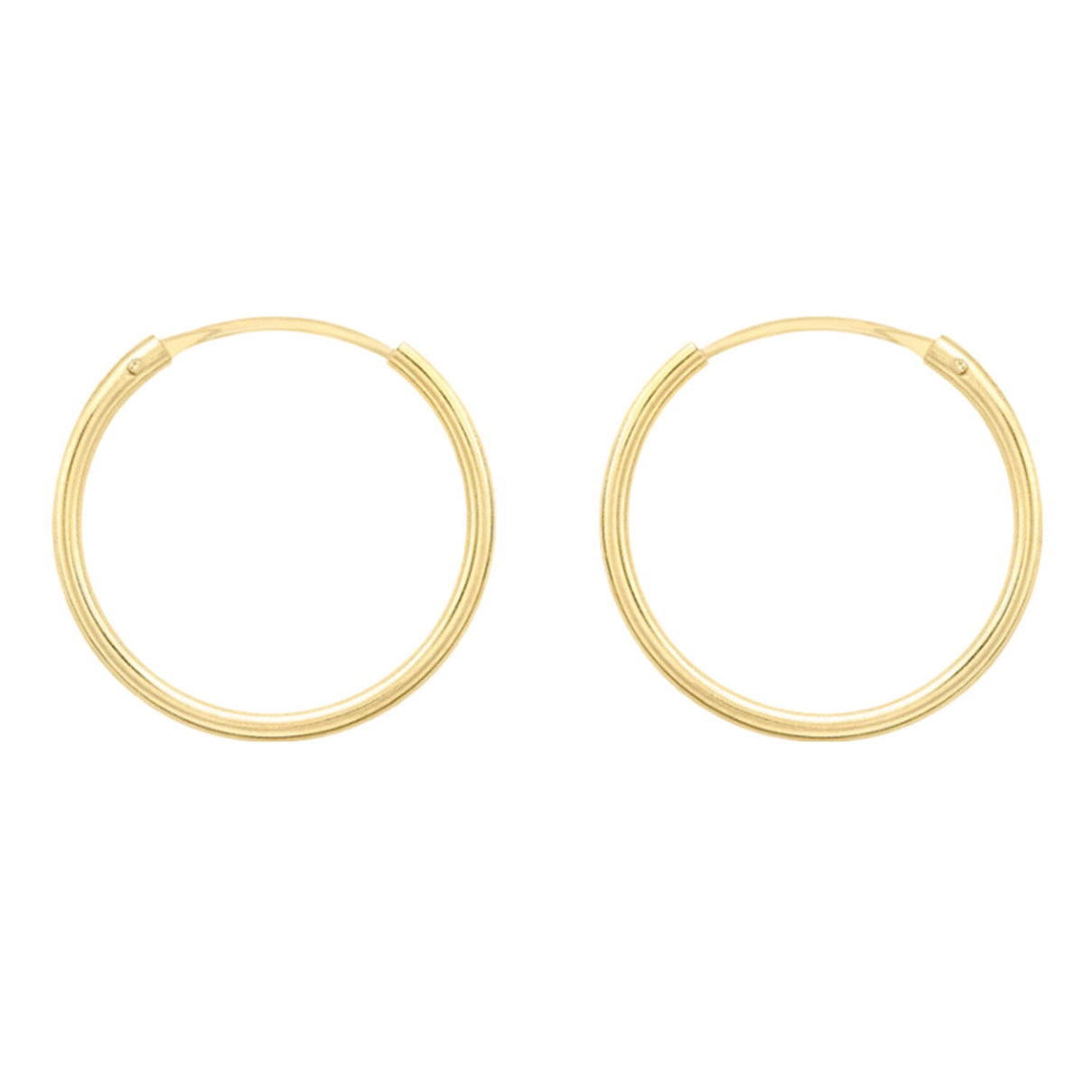 9K Gold 1.2MM Plain Hoop Earrings 7812677 0